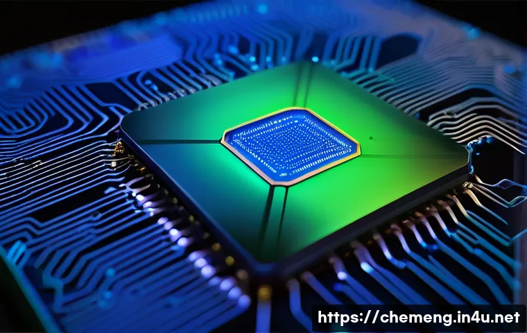 고온 공정과 열관리 기술 - **Image Prompt 1: Advanced Thermal Management in a High-Performance Semiconductor**
A close-up, ...